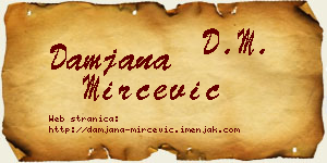 Damjana Mirčević vizit kartica